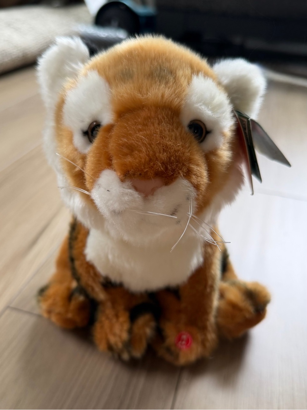 NWT Living Nature Plush Tiger Cub Stuffed Animal - Orange & White - IT ROARS!!!